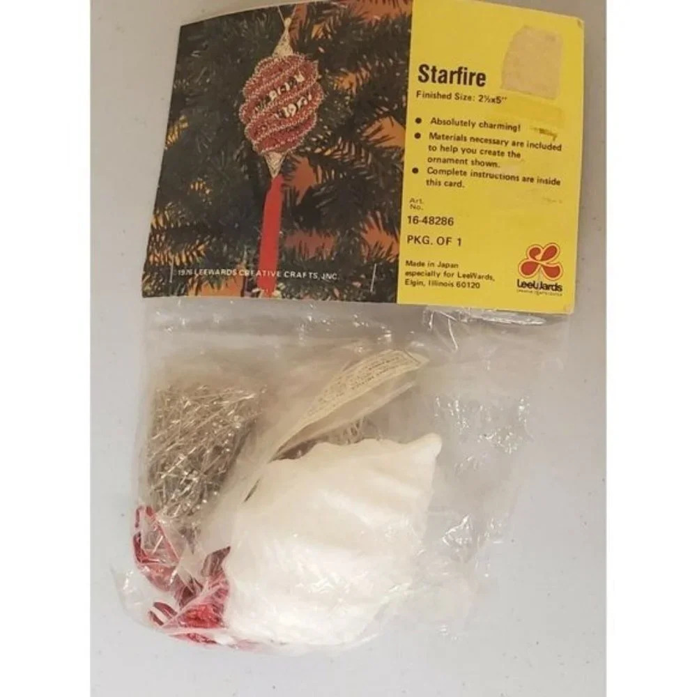 VTG 1976 Beaded Christmas Ornament Starfire Kit